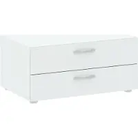 Dmora Kommode Limerick 74x51,9x35h cm Weiß 2 Schubladen