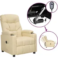 Syfax Relaxsessel Elektrisch Creme Stoff