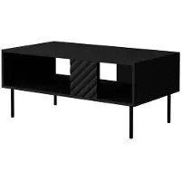 Mirjan 24 Couchtisch Lucca 100, Kaffeetisch , Füße aus Stahl, Wohnzimmer Kollekton (Farbe: Schwarz)