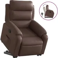 Syfax Relaxsessel mit Aufstehhilfe Braun Kunstleder