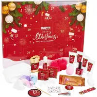 Ed Brubaker Cosmetics Beauty Adventskalender 24 x Körperpflege Produkte & Spa Accessoires - der XXL Wellness Weihnachtskalender für Frauen und Mädchen - Rot