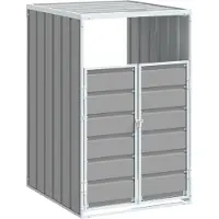 vidaXL Mülltonnenbox für 1 Tonne Grau 72x81x115 cm Stahl