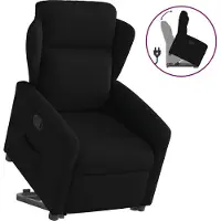 Syfax Relaxsessel mit Aufstehhilfe Schwarz Stoff