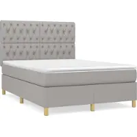 Syfax Boxspringbett mit Matratze Hellgrau 140x200 cm Stoff