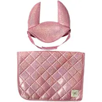 By ASTRUP Schabracke und Fliegenhaube Glitter Hobby Horse Saddle Pad Pink