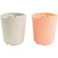 Done by Deer Croco Becher 2er-Pack, Sand/Coral