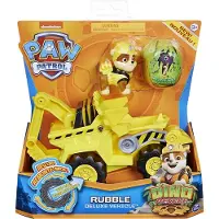 Ryhmä Hau PAW Patrol Dino Rescue Rubbles Basis Fahrzeug mit Rückzieh-Mechanismus, inklusive Hundefigur und Überraschungs-Dino, Spielzeug für Kinder ab 3 Jahren, Bagger, 3 Jahr(e), Mehrfarbig