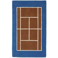 OYOY Decke - Tennis Decke - 150x88 cm - Caramel/Optik Blue - - One Size - Decken