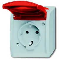 Busch-Jaeger 2083-0-0825, CEE 7/3, 2P+E, Rot, Weiß, IP44, 250 V, 16 A