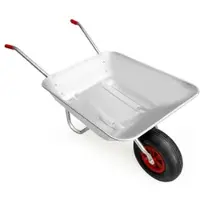 Gardebruk Schubkarre 80l / 100kg 125 x 65,5 x 61cm silber/rot