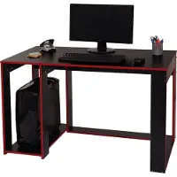 Mendler Schreibtisch MCW-J26, Computertisch Bürotisch, 120x60x76cm schwarz-rot