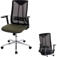 Mendler Bürostuhl MCW-J53, Drehstuhl Schreibtischstuhl, ergonomisch Kunstleder olivgrün