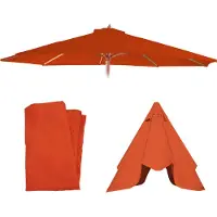 Mendler Ersatz-Bezug für Sonnenschirm Florida, Sonnenschirmbezug Ersatzbezug, Ø 3,5m Polyester 8 Streben terracotta
