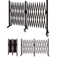 Mendler Absperrgitter HWC-B34, Zaun Scherengitter Trenngitter, Alu ausziehbar Laufrollen braun Höhe 109cm, Breite 60-530cm
