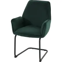 Mendler Freischwinger MCW-G67, Esszimmerstuhl Küchenstuhl Stuhl, Stoff/Textil MVG grün