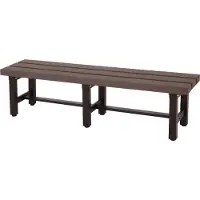 Mendler Alu Gartenbank MCW-K60, Bank Parkbank Sitzbank Balkonbank, wetterfest WPC 150cm, braun