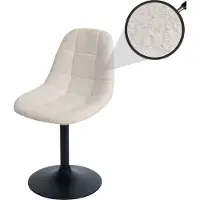 Mendler Esszimmerstuhl MCW-A60, Küchenstuhl Stuhl Drehstuhl, Stahl MVG Stoff/Textil Bouclé (450g/m²) beige