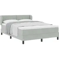 Syfax Boxspringbett mit Kopfteil Hellgrau 140 x 200 cm Samt