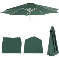 Mendler Ersatz-Bezug für Sonnenschirm Asti, Sonnenschirmbezug Ersatzbezug, Ø 2,7m Stoff/Textil grün