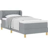 Syfax Boxspringbett mit Matratze Hellgrau 90 x 200 cm Stoff
