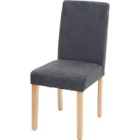 Mendler Esszimmerstuhl Littau, Küchenstuhl Stuhl, Stoff/Textil anthrazitgrau, helle Beine