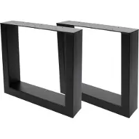 MCW 2er-Set Tischbein MCW-H33, für Couchtisch Sitzbank Tischgestell Tischkufe, Industrial 37x40cm schwarz