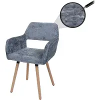 Mendler Esszimmerstuhl MCW-A50 II, Stuhl Küchenstuhl Polsterstuhl, Holz Stoff/Textil Chenille (465g/m²) MVG dunkelgrau