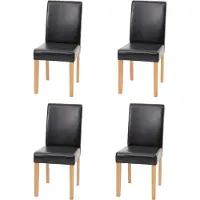 Mendler 4er-Set Esszimmerstuhl Stuhl Küchenstuhl Littau MVG- Kunstleder, schwarz helle Beine