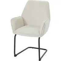 MCW Freischwinger MCW-G67, Esszimmerstuhl Küchenstuhl Stuhl, Stoff/Textil MVG creme-beige