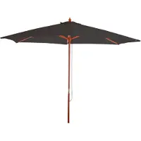 Mendler Sonnenschirm Lissabon, Gartenschirm Marktschirm, Ø 3m Polyester/Holz anthrazit