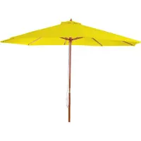 Mendler Sonnenschirm Florida, Gartenschirm Marktschirm, Ø 3,5m Polyester/Holz 7kg gelb