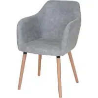MCW Esszimmerstuhl Vaasa T381, Stuhl Küchenstuhl, Retro 50er Jahre Design Textil, vintage betongrau, helle Beine