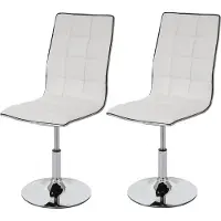 Mendler 2er-Set Esszimmerstuhl MCW-C41, Stuhl Küchenstuhl, Kunstleder MVG- weiß