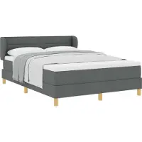 Syfax Boxspringbett mit Matratze Dunkelgrau 140 x 200 cm Stoff