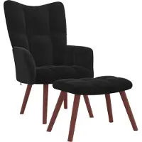 vidaXL Relaxstuhl 2 pcs Schwarz Samt