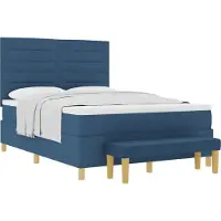 Syfax Boxspringbett mit Kopfteil Blau 190 x 140 cm Stoff