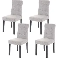 Mendler 4er-Set Esszimmerstuhl HWC-E58, Stuhl Essstühle, MVG- Stoff/Textil grau, dunkle Beine