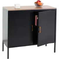 MCW Kommode MCW-L84, Sideboard Schrank Anrichte, 2 Türen Metall 90x90x40cm, Melamin beschichtet schwarz
