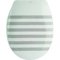 MSV 3700703929543, Verlängert, Harter Toilettensitz, Grau, Duroplast, 370 mm, 455 mm