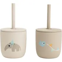 Done by Deer Celebration Silikon 2er-pack Becher Mit Strohhalmen