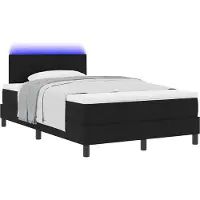 Syfax Boxspringbett mit Matratze mit LED Schwarz 120 x 200 cm Stoff