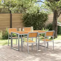 vidaXL 5-teiliges Garten-Esszimmer Set aus massivem Holz Akazie und Metall