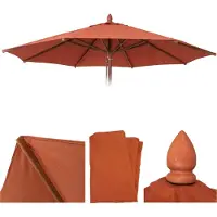 Mendler Ersatz-Bezug für Gastronomie Holz-Sonnenschirm MCW-C57b, Sonnenschirmbezug, rund Ø4m Polyester terrakotta