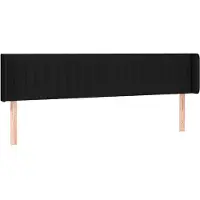 Syfax Kopfteil mit Ohren Schwarz 203x16x78/88 cm Stoff