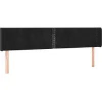 Syfax Kopfteil mit Ohren Schwarz 183x16x78/88 cm Samt