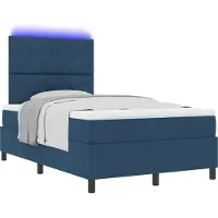 Syfax Boxspringbett mit Matratze mit LED Blau 120 x 200 cm Stoff