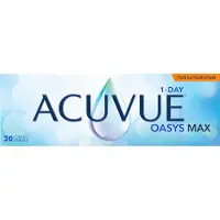 Acuvue Oasys Max 1-Day for Astigmatism (30er Packung) Tageslinsen (-1.75 dpt, Zyl. -1.25, Achse 180 & BC 8.5) mit UV-Schutz für Allergiker