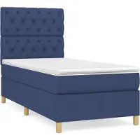 Syfax Boxspringbett mit Matratze Blau 80x200 cm Stoff