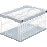 Relaxdays 8 x Profi Transportbox, stabil, Gewerbe, hochwertiger Kunststoff, Qualität, 60L, Faltbox HBT 31,5 x 59,5 x 39,5 cm, grau