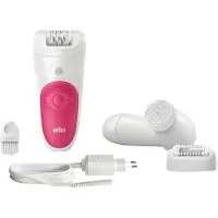 Braun Silkepil BibiEdition Epilator with facial cleansing brush whitepink